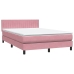 Cama box spring con colchón terciopelo rosa 140x210 cm