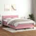 Cama box spring con colchón terciopelo rosa 140x210 cm