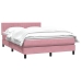 Cama box spring con colchón terciopelo rosa 140x210 cm