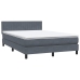 Cama box spring con colchón terciopelo gris oscuro 160x210 cm