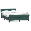 Cama box spring con colchón terciopelo verde oscuro 160x210 cm