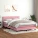 Cama box spring con colchón terciopelo rosa 160x210 cm