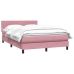 Cama box spring con colchón terciopelo rosa 160x210 cm