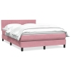 Cama box spring con colchón terciopelo rosa 160x210 cm