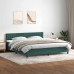 Cama box spring con colchón terciopelo verde oscuro 180x210 cm