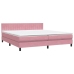 Cama box spring con colchón terciopelo rosa 180x210 cm