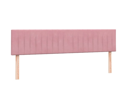 Cama box spring con colchón terciopelo rosa 180x210 cm