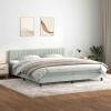 Cama box spring con colchón terciopelo gris claro 200x210 cm