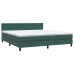 Cama box spring con colchón terciopelo verde oscuro 200x210 cm