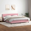 Cama box spring con colchón terciopelo rosa 200x210 cm