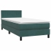 Cama box spring con colchón terciopelo verde oscuro 90x220 cm