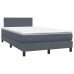 Cama box spring con colchón terciopelo gris oscuro 120x220 cm