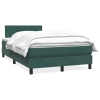 Cama box spring con colchón terciopelo verde oscuro 120x220 cm