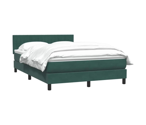 Cama box spring con colchón terciopelo verde oscuro 160x220 cm