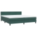 Cama box spring con colchón terciopelo verde oscuro 180x220 cm