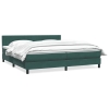 Cama box spring con colchón terciopelo verde oscuro 180x220 cm