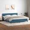 Cama box spring con colchón terciopelo azul oscuro 200x220 cm