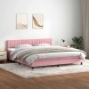 Cama box spring con colchón terciopelo rosa 200x220 cm