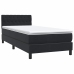 Cama box spring con colchón cuero sintético negro 80x210 cm