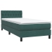 Cama box spring con colchón terciopelo verde oscuro 80x210 cm