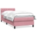 Cama box spring con colchón terciopelo rosa 90x210 cm