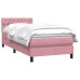 Cama box spring con colchón terciopelo rosa 90x210 cm