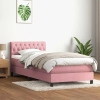 Cama box spring con colchón terciopelo rosa 90x210 cm