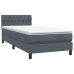 Cama box spring con colchón terciopelo gris oscuro 100x210 cm