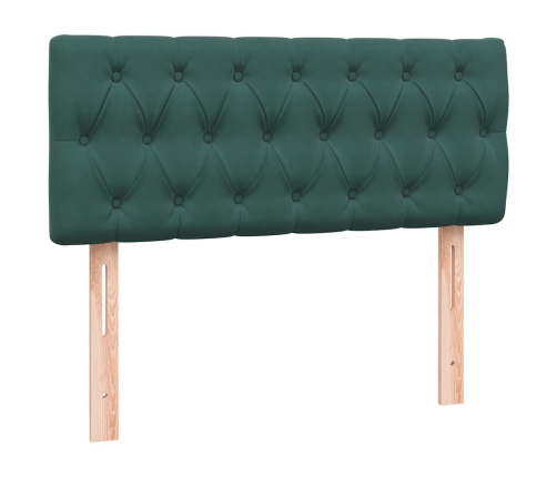 Cama box spring con colchón terciopelo verde oscuro 120x210 cm