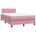 Cama box spring con colchón terciopelo rosa 120x210 cm