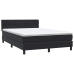 Cama box spring con colchón terciopelo negro 140x210 cm