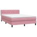 Cama box spring con colchón terciopelo rosa 160x210 cm