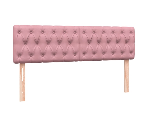 Cama box spring con colchón terciopelo rosa 160x210 cm