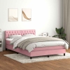 Cama box spring con colchón terciopelo rosa 160x210 cm