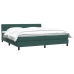 Cama box spring con colchón terciopelo verde oscuro 180x210 cm