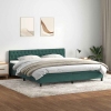 Cama box spring con colchón terciopelo verde oscuro 180x210 cm