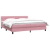 Cama box spring con colchón terciopelo rosa 180x210 cm