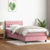 Cama box spring con colchón terciopelo rosa 80x220 cm