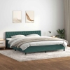 Cama box spring con colchón terciopelo verde oscuro 180x220 cm