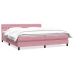 Cama box spring con colchón terciopelo rosa 180x220 cm