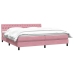 Cama box spring con colchón terciopelo rosa 180x220 cm