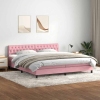 Cama box spring con colchón terciopelo rosa 180x220 cm