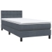 Cama box spring con colchón terciopelo gris oscuro 80x210 cm