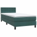 Cama box spring con colchón terciopelo verde oscuro 80x210 cm