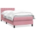 Cama box spring con colchón terciopelo rosa 80x210 cm