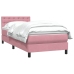 Cama box spring con colchón terciopelo rosa 80x210 cm