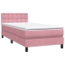 Cama box spring con colchón terciopelo rosa 80x210 cm