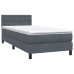 Cama box spring con colchón terciopelo gris oscuro 90x210 cm