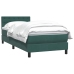 Cama box spring con colchón terciopelo verde oscuro 90x210 cm