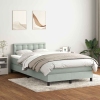 Cama box spring con colchón terciopelo gris claro 120x210 cm